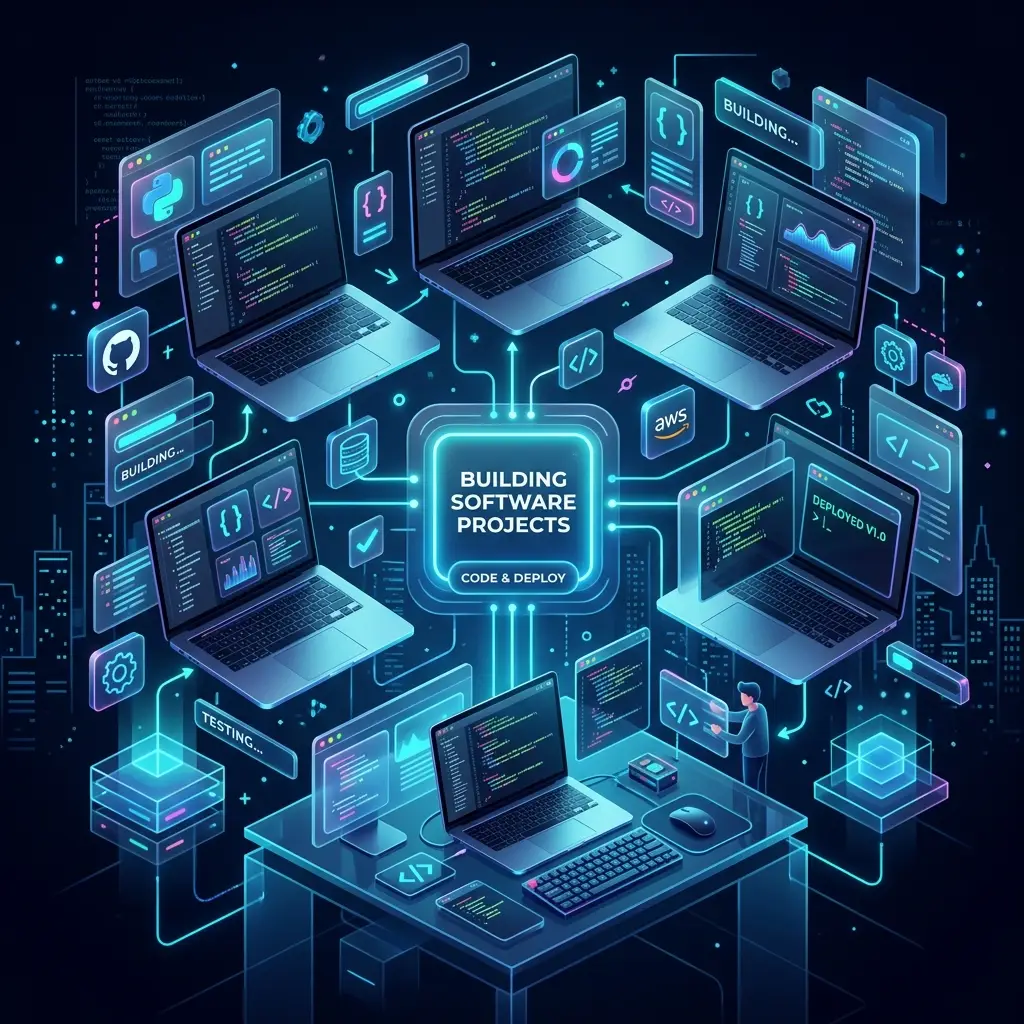 Students building real industry projects at CosmoTrinity Technology